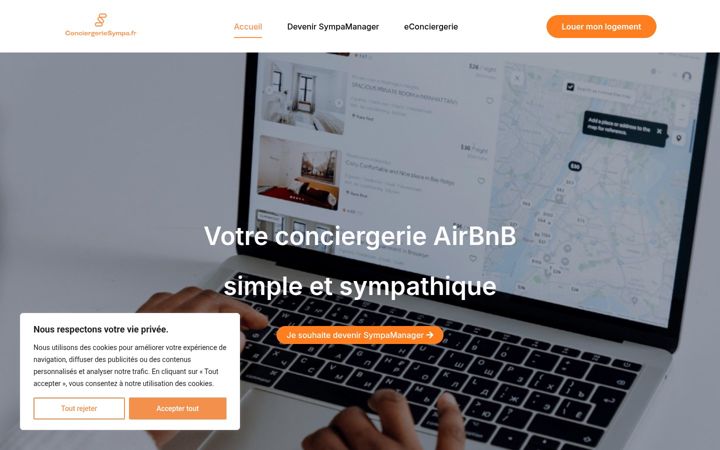 Screenshot of conciergeriesympa.com