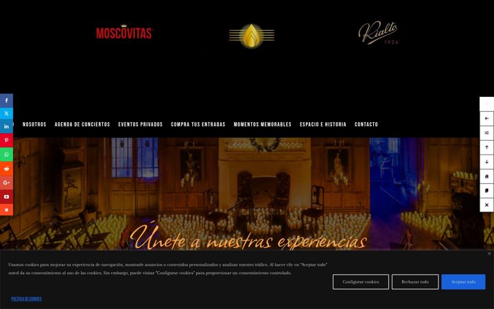 Screenshot of conciertosalaluzdelasvelas.es