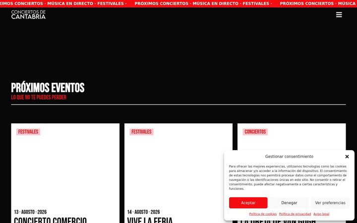 Screenshot of conciertosdecantabria.com
