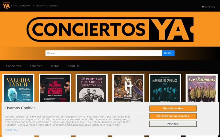 Screenshot of conciertosya.com