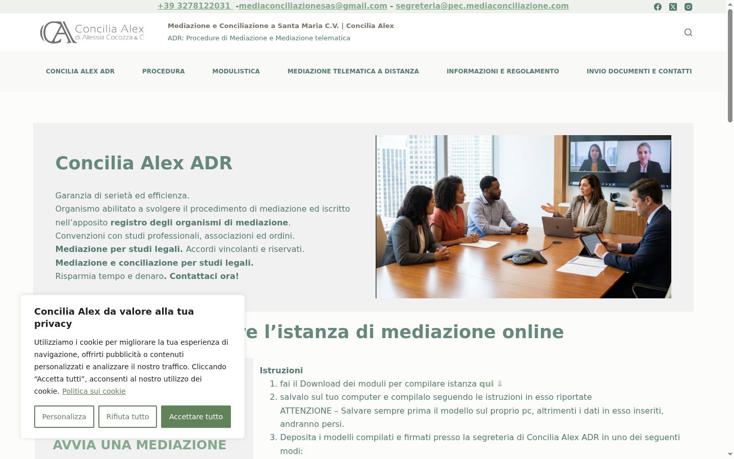 Screenshot del banner di consenso mostrato prima di qualsiasi interazione