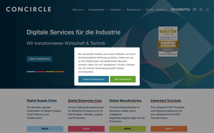 Screenshot of concircle.com