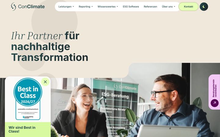 Screenshot of conclimate.com