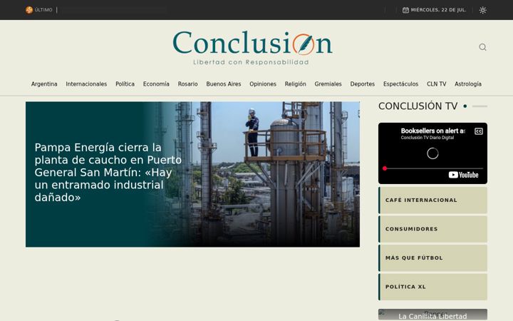 Ekrānuzņēmums no conclusion.com.ar