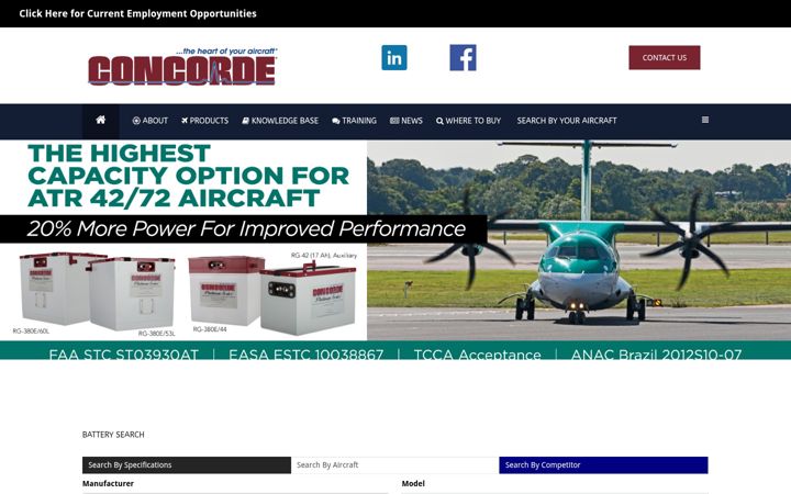 Screenshot of concorde-battery.com