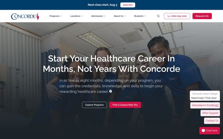 Screenshot of concorde.edu