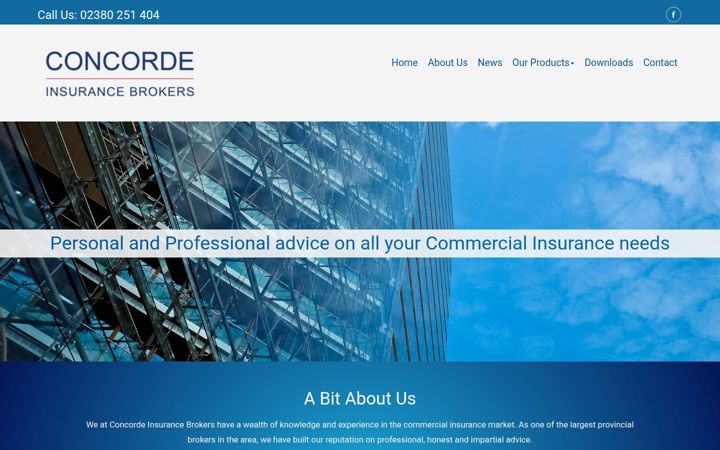 Skjámynd af concordeinsurance.co.uk