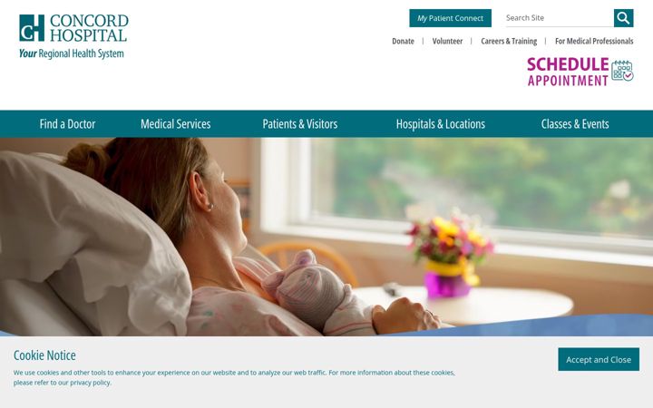 Screenshot of concordhospital.org