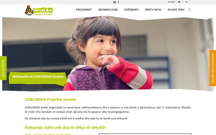 Screenshot of concordia-kosovo.org