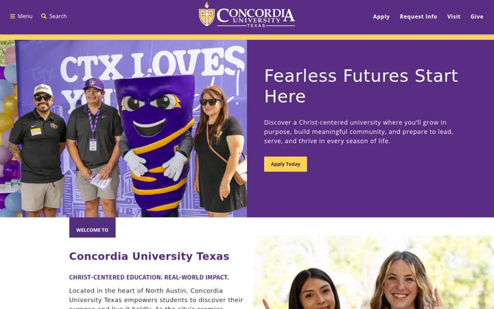 Screenshot von concordia.edu