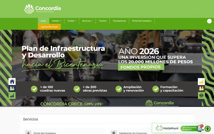 Screenshot of concordia.gob.ar