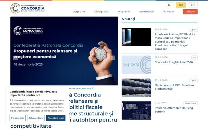 Screenshot of concordia.ro
