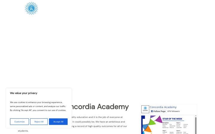 Skjámynd af concordiaacademy.co.uk