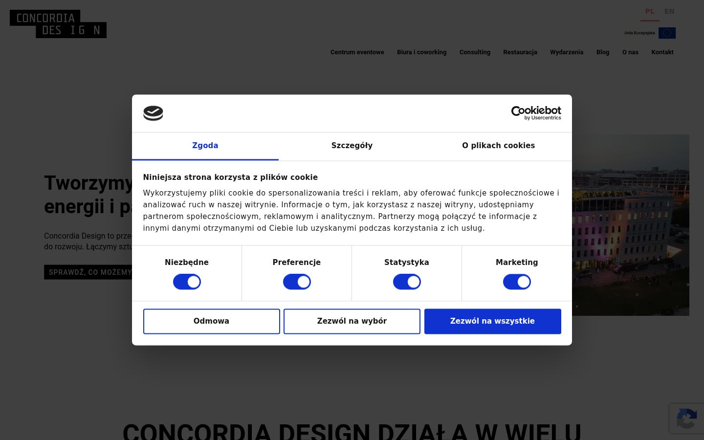 Snímek obrazovky baneru souhlasu zobrazeného před jakoukoli interakcí