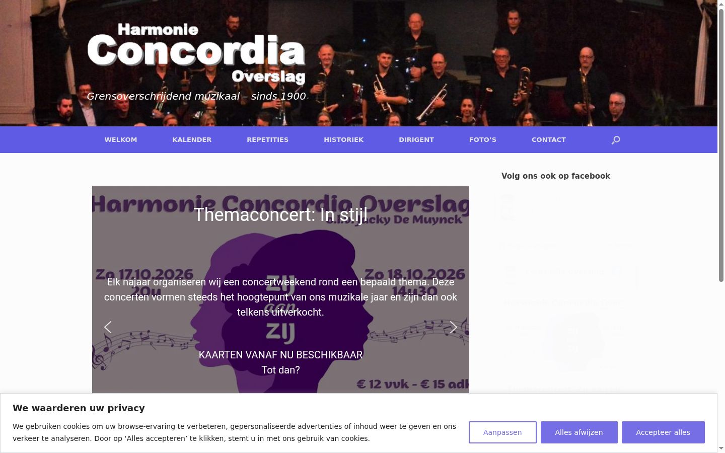 Captura de ecrã do banner de consentimento apresentado antes de qualquer interação