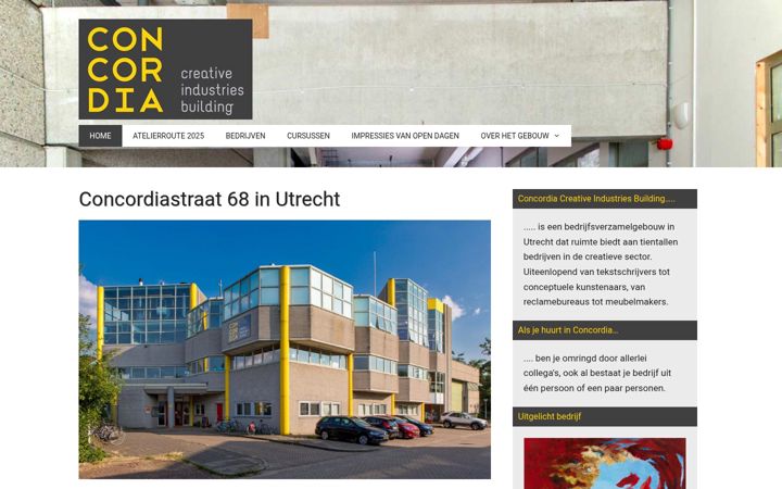Kuvakaappaus sivustosta concordiastraat68.nl