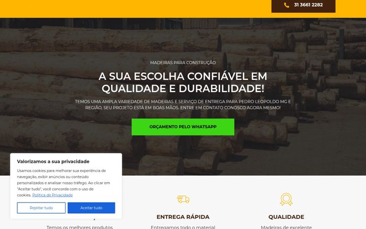 Screenshot of concorrenciamadeiras.com.br