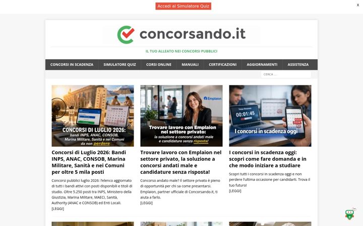 Screenshot of concorsando.it