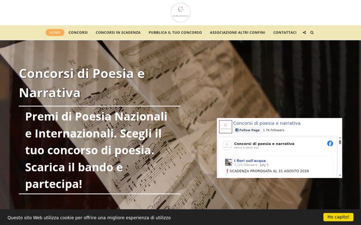 Screenshot of concorsidipoesiaenarrativa.com