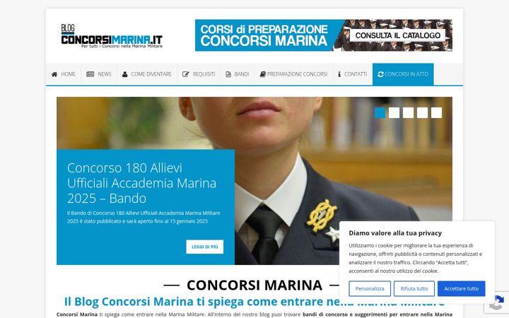 Ekrānuzņēmums no concorsimarina.it