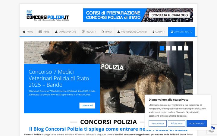 Ekrānuzņēmums no concorsipolizia.it