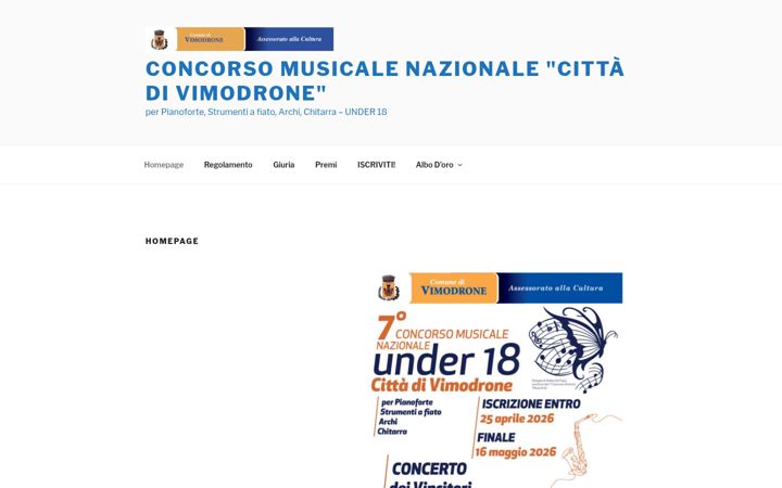 Screenshot of concorsomusicalevimodrone.it