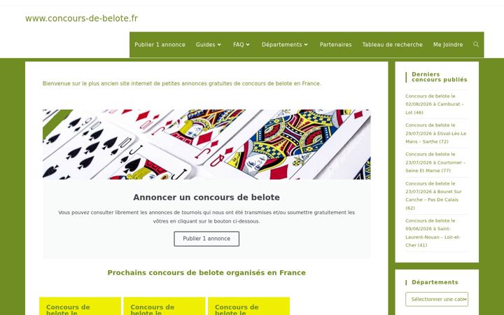 Screenshot of concours-de-belote.fr