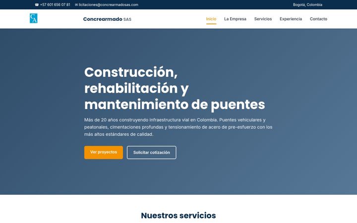 Screenshot of concrearmadoltda.com