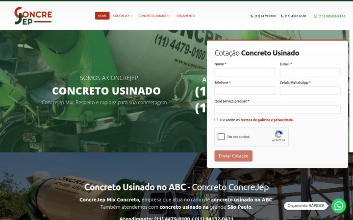 Screenshot of concrejep.com.br