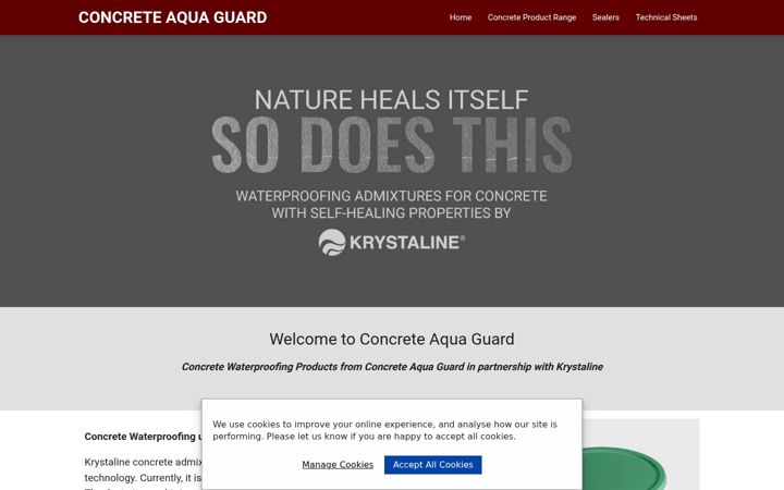 Screenshot of concreteaquaguard.co.uk