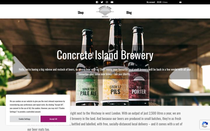 Screenshot of concreteislandbrewery.co.uk
