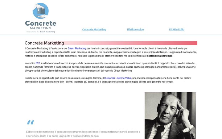 Screenshot of concretemarketing.it