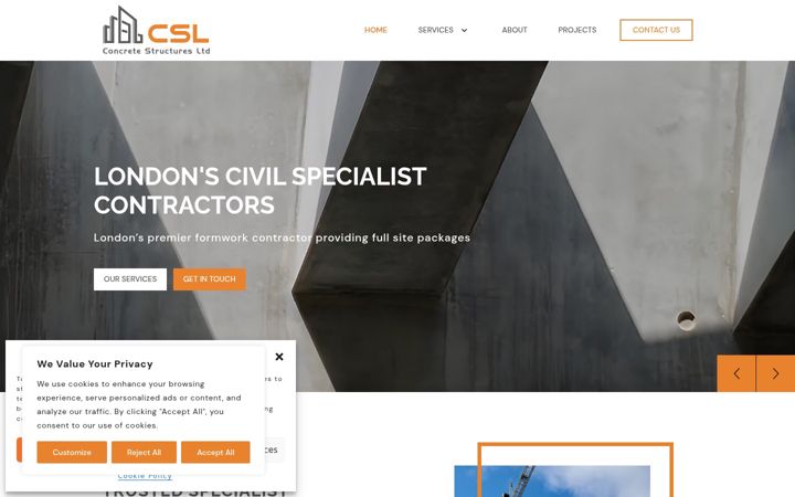 Screenshot of concretestructuresltd.co.uk