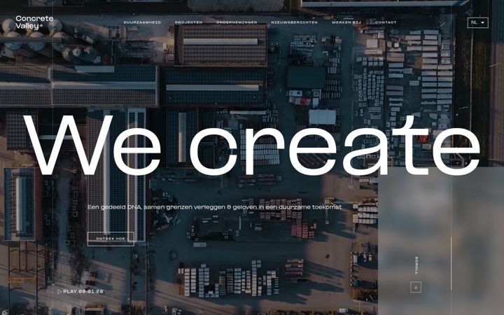 Kuvakaappaus sivustosta concretevalleygroup.nl