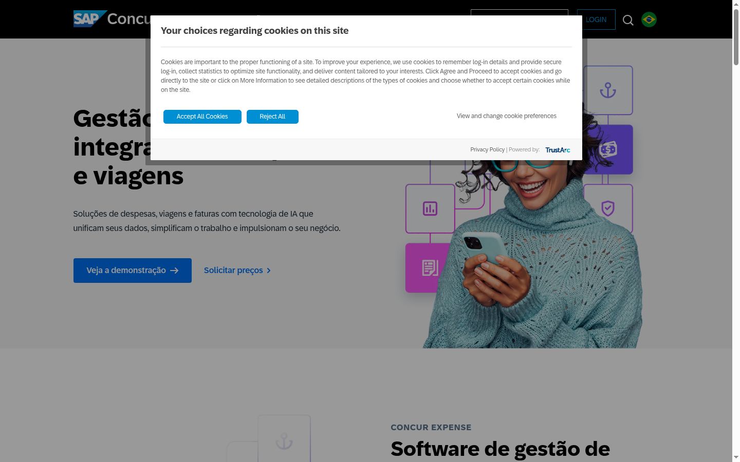 Zrzut ekranu banera zgody wyświetlanego przed jakąkolwiek interakcją