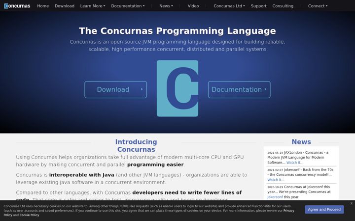 Screenshot of concurnas.com