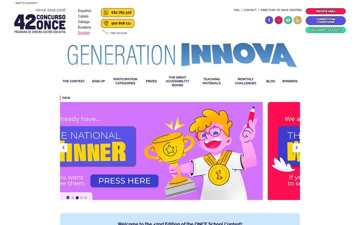 Screenshot of concursoescolaronce.es