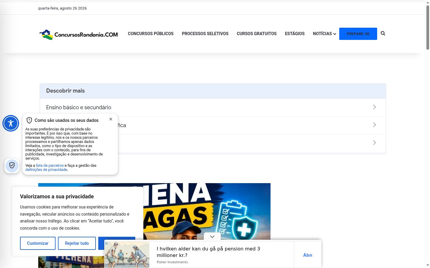 Snímek obrazovky baneru souhlasu zobrazeného před jakoukoli interakcí