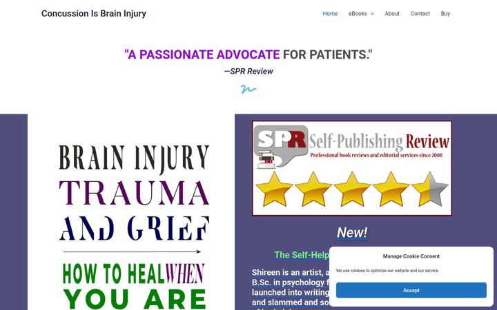 Screenshot of concussionisbraininjury.ca