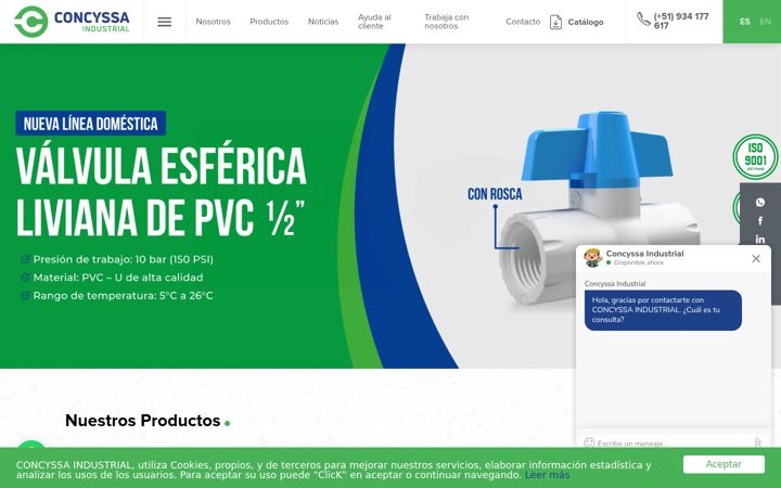Screenshot of concyssaindustrial.com