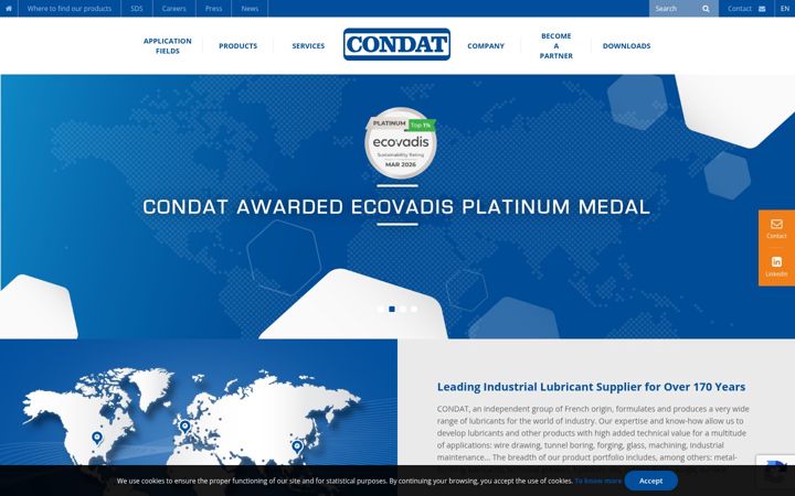 Screenshot of condat-lubricants.com