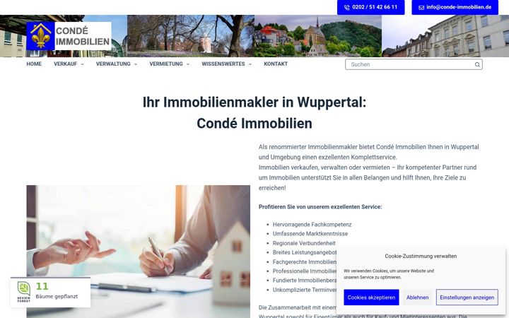 Screenshot of conde-immobilien.de