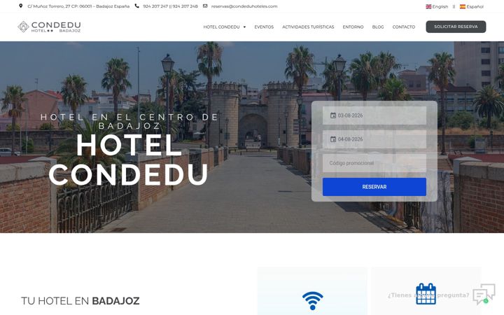 Screenshot of condeduhoteles.com