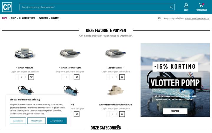 Screenshot of condenspompshop.nl