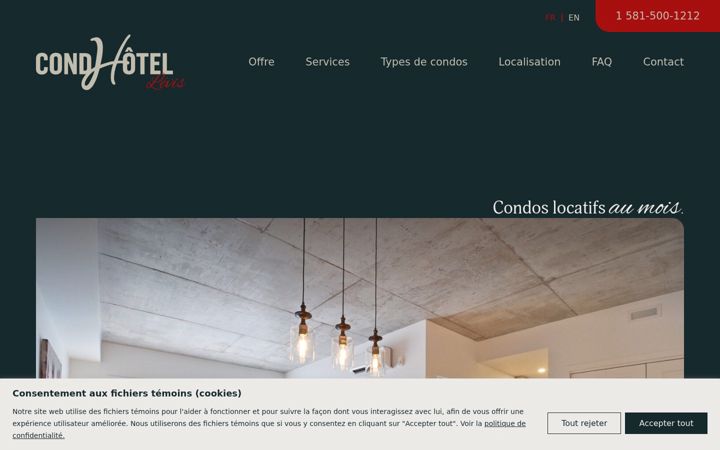Screenshot of condhotel.ca