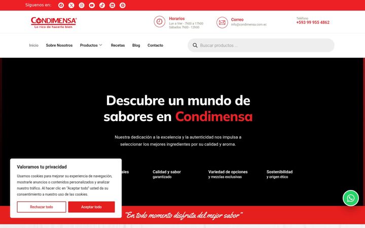 Screenshot of condimensa.com.ec