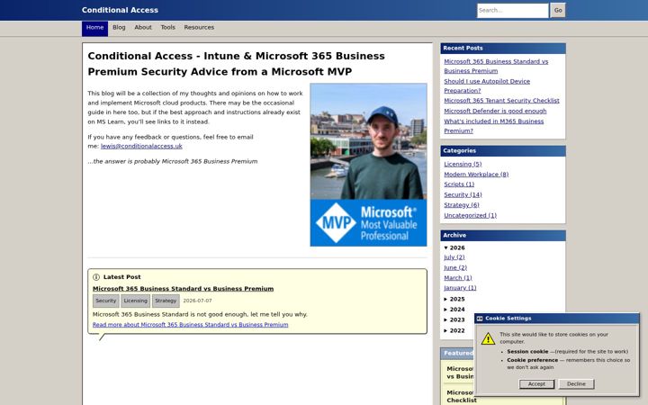 Screenshot of conditionalaccess.uk