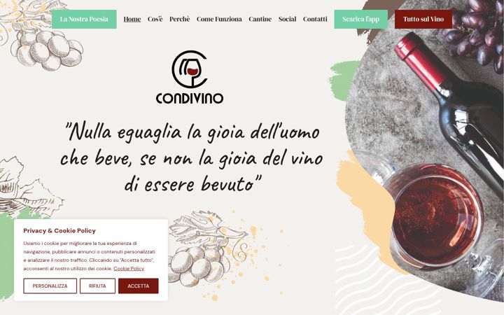 Ekraanipilt saidist condivino.it