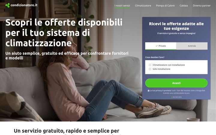 Ekraanipilt saidist condizionatore.it