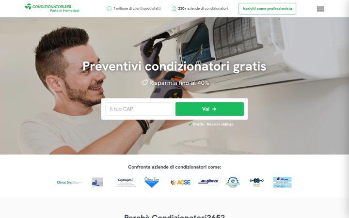 Screenshot of condizionatori365.it